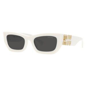 New MIU MIU White Rectangle SMU 09W 142-5S0 Sunglasses Women